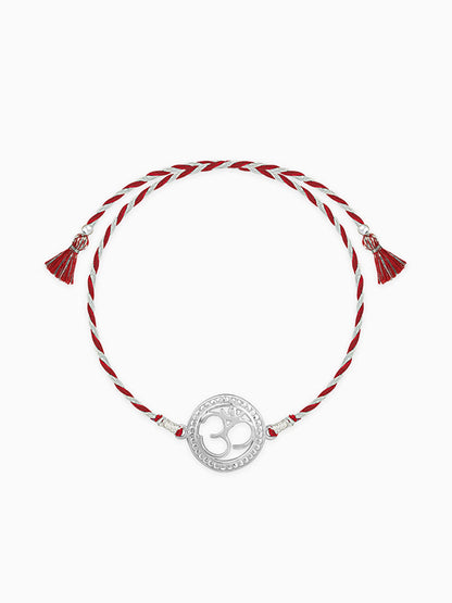 Silver Beaded Om Rakhi