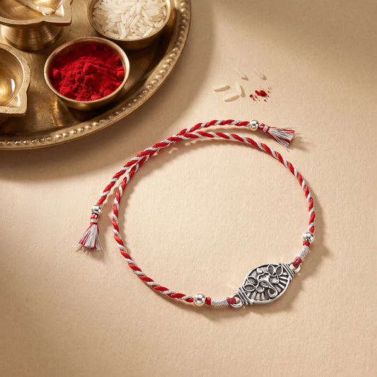 Oxidised Silver Vinayak Rakhi