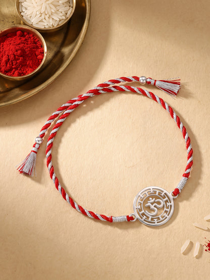 Silver Protected Om Rakhi