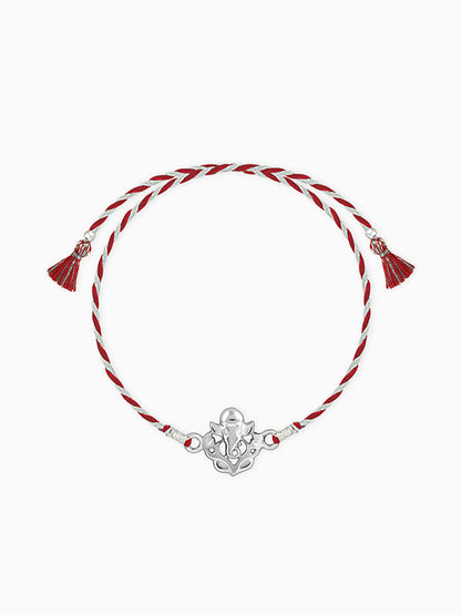 Silver Leaf Ganesha Rakhi