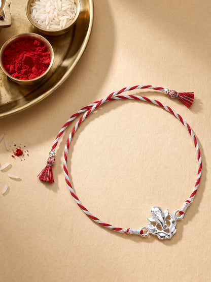 Silver Leaf Ganesha Rakhi