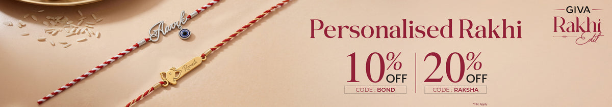 Personalised Silver Rakhi | International Shipping – GIVA