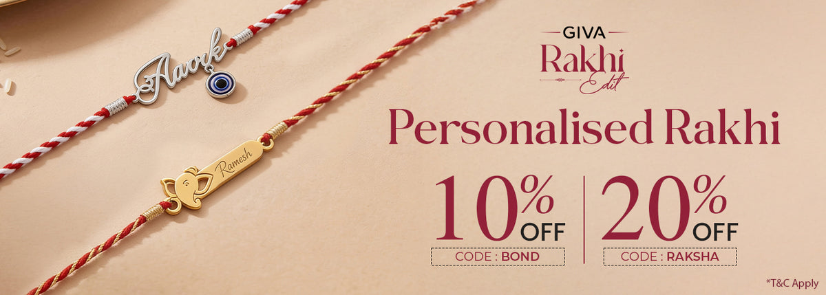 Personalised Silver Rakhi | International Shipping – GIVA