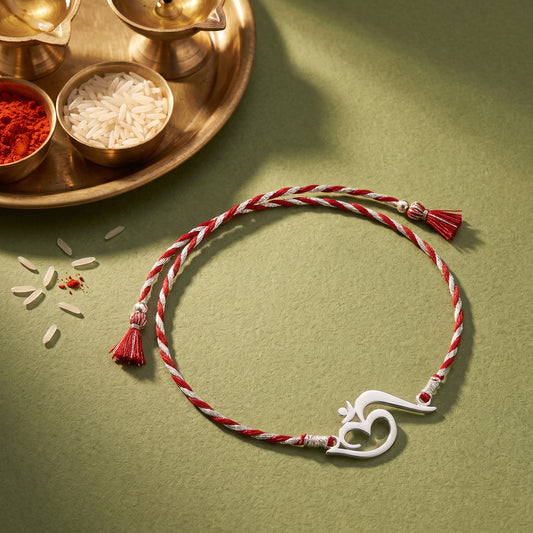 Silver Stylish Om Rakhi