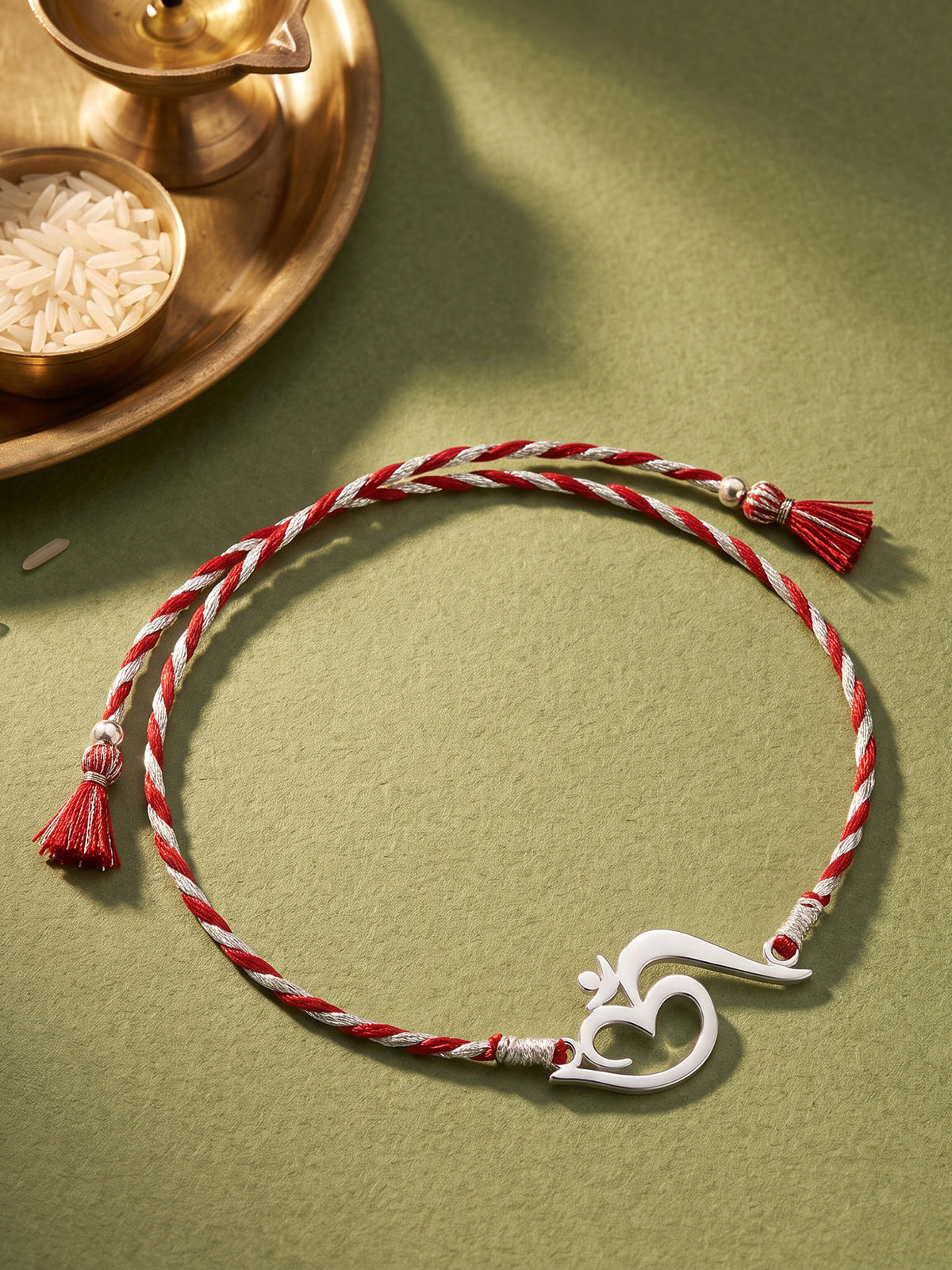 Silver Stylish Om Rakhi