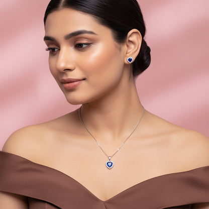 Silver Heart Of The Ocean Set