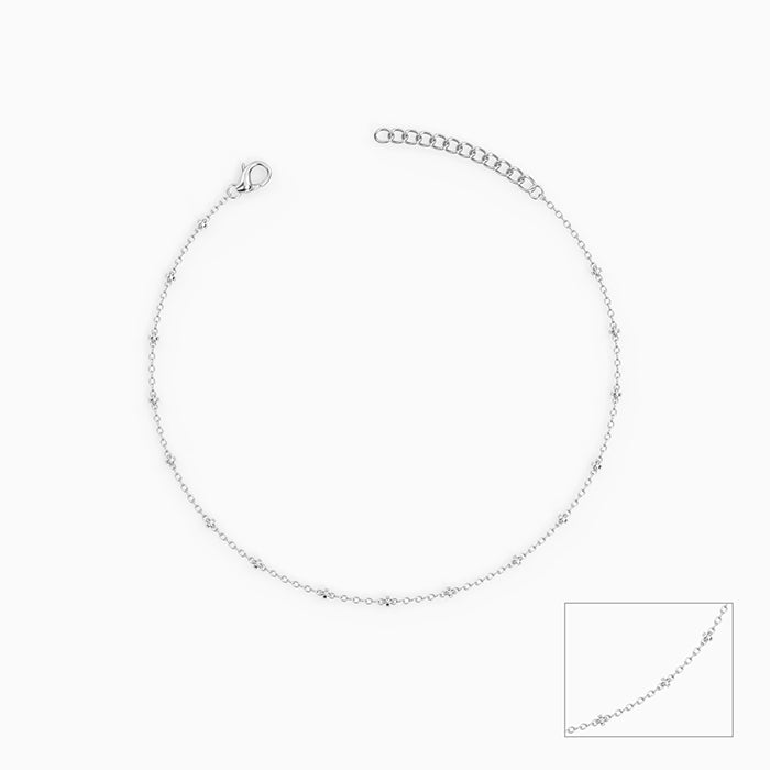 Silver Frost Whisper Anklet