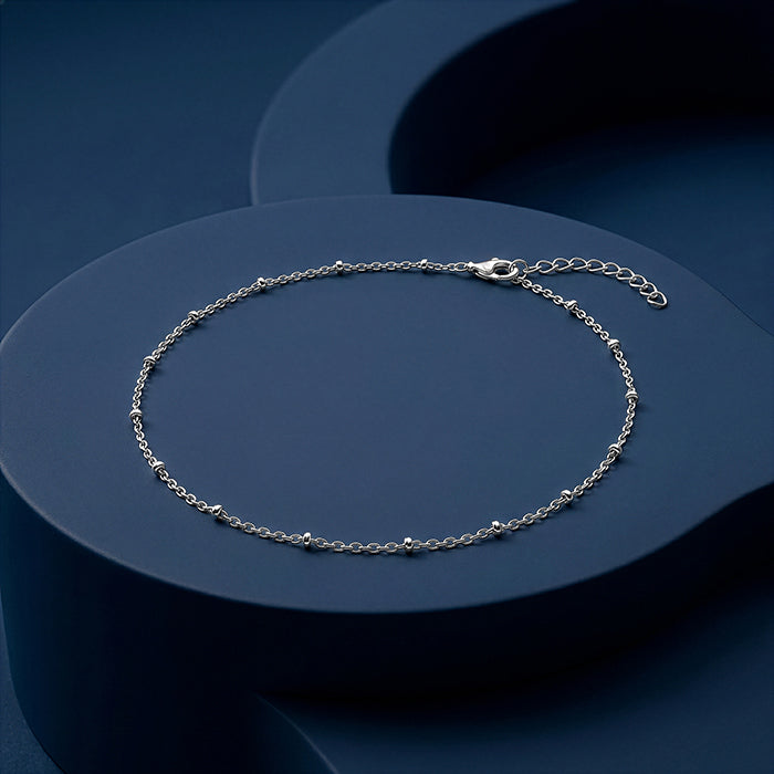 Silver Frost Whisper Anklet