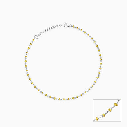 Silver Citrine Drift Anklet