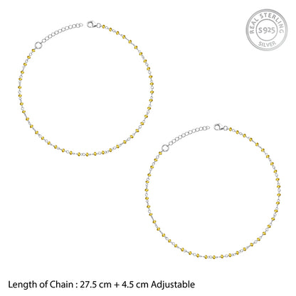 Silver Citrine Drift Anklet