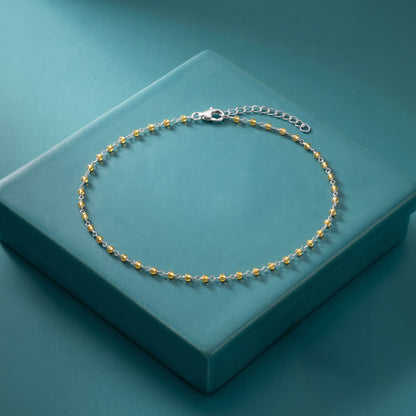 Silver Citrine Drift Anklet