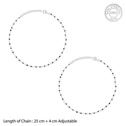 Silver Midnight Melody Anklet