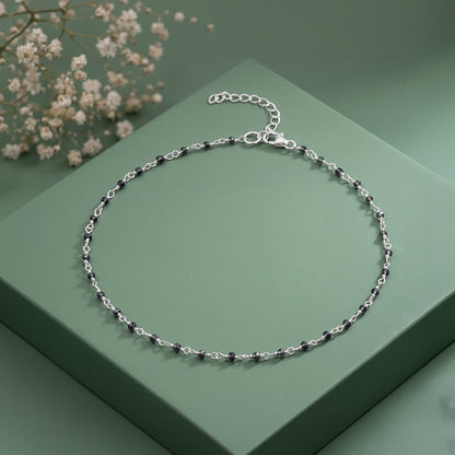 Silver Midnight Melody Anklet