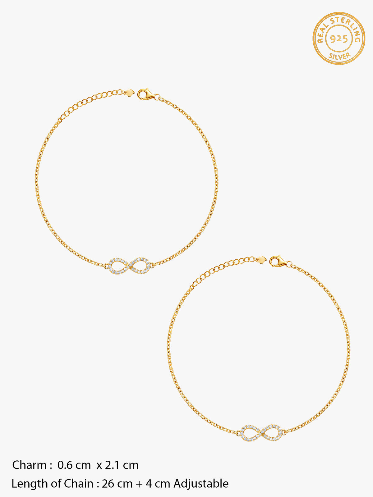 Golden Effortless Infinity Anklet