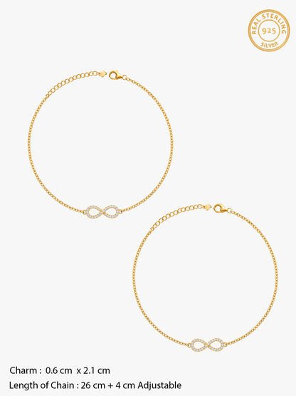 Golden Effortless Infinity Anklet