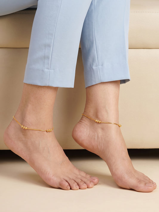 Golden Xanthe Beaded Anklets