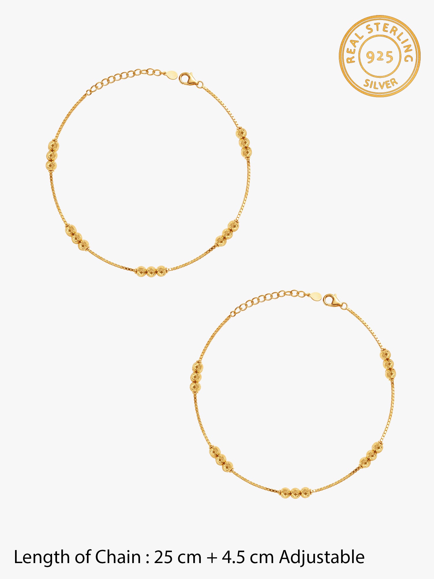 Golden Xanthe Beaded Anklets