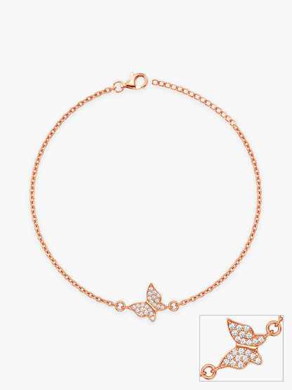 Rose Gold Maribel Butterfly Anklet