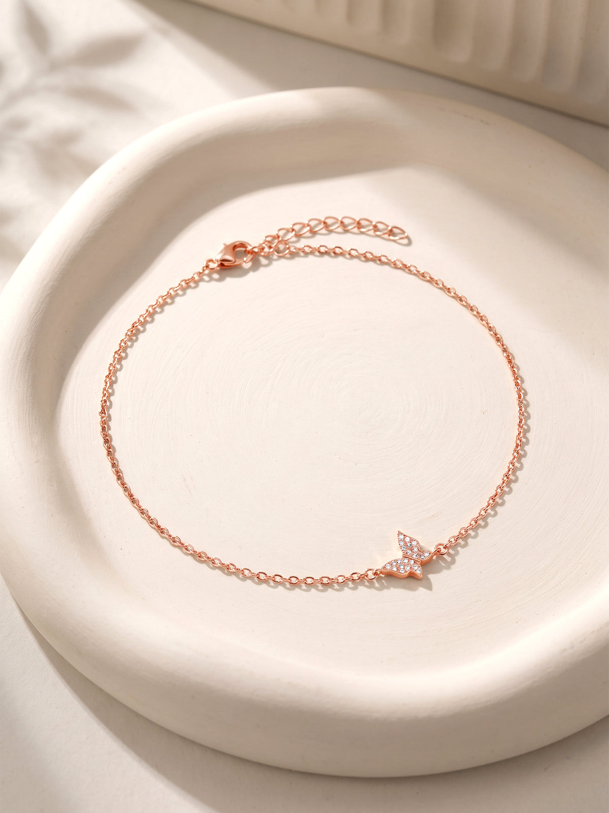 Rose Gold Maribel Butterfly Anklet