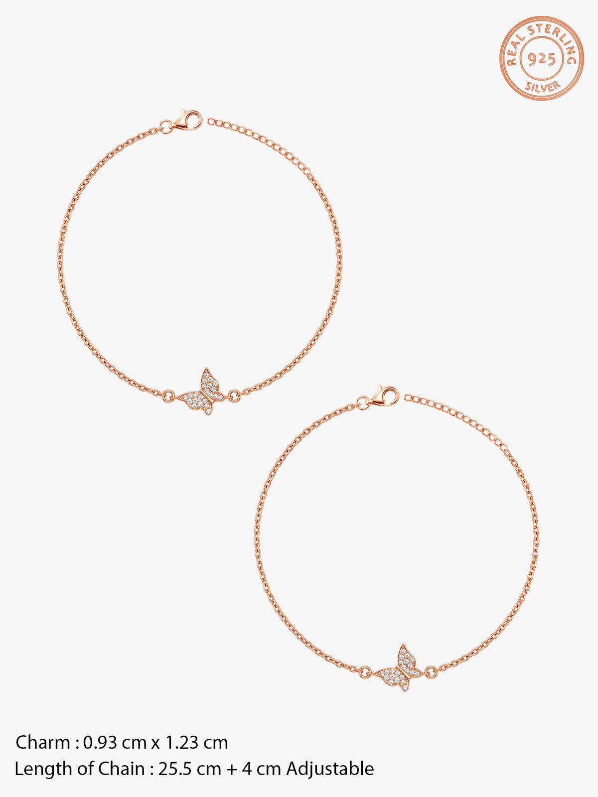 Rose Gold Maribel Butterfly Anklet