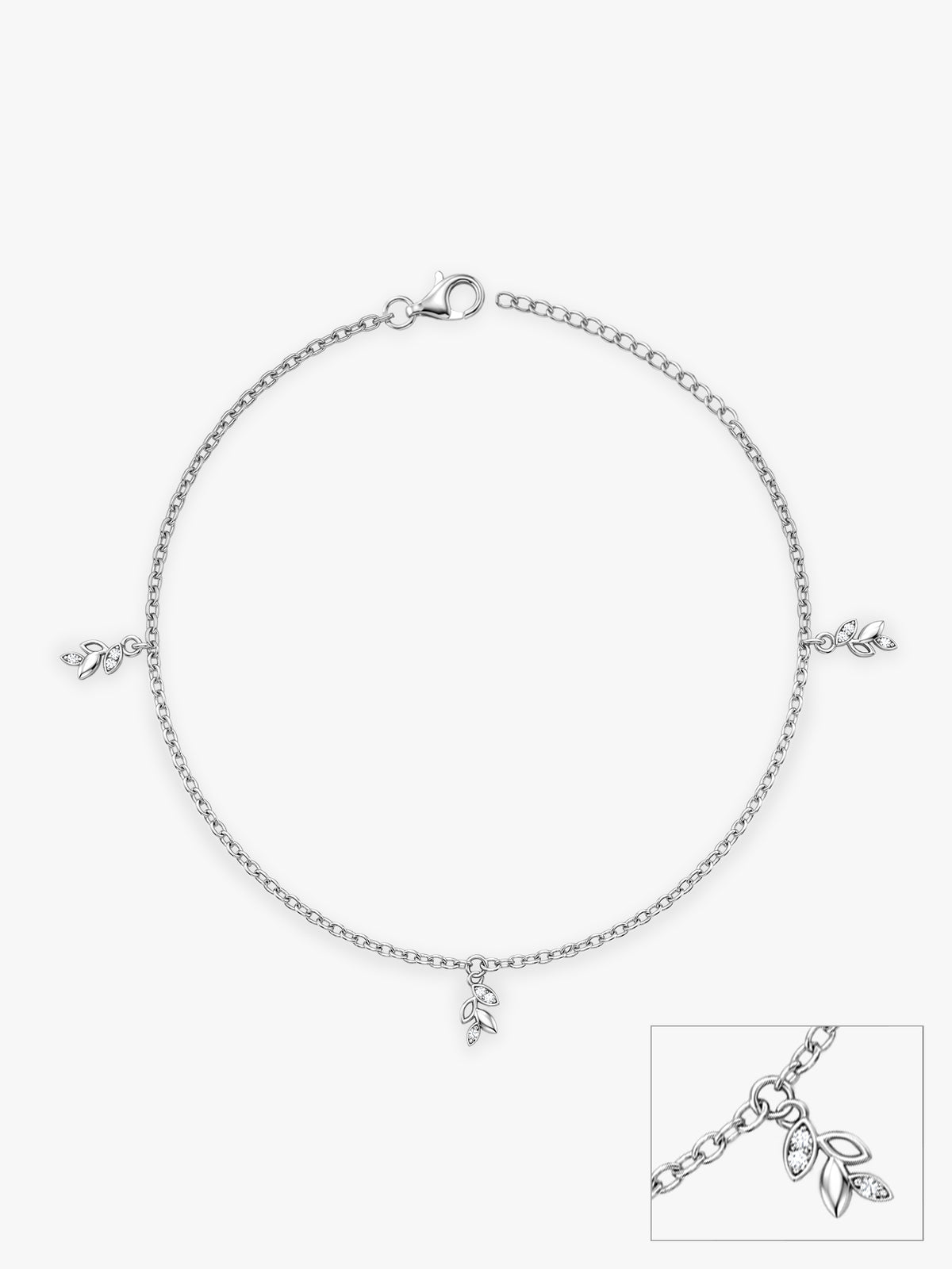 Silver Cascade Hour Anklet
