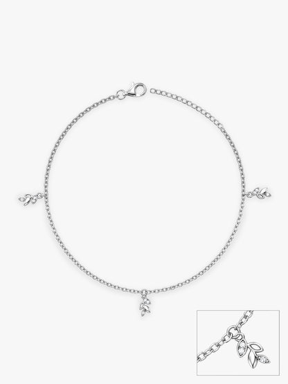 Silver Cascade Hour Anklet