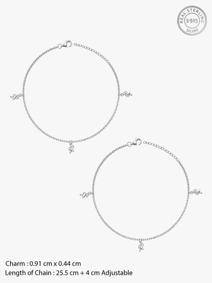 Silver Cascade Hour Anklet