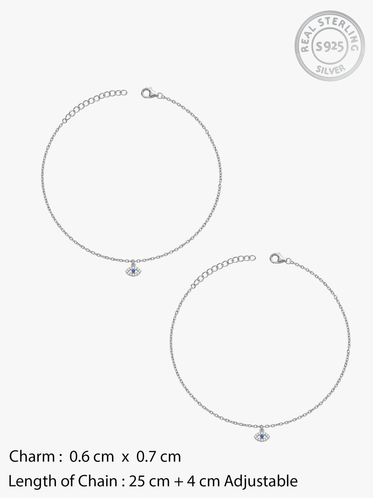 Silver Perfect Eye Anklet