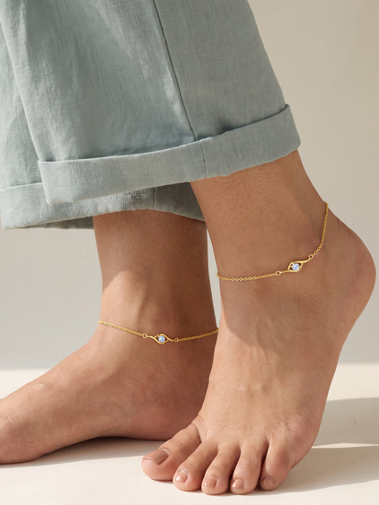 Golden Shinny Eye Anklet