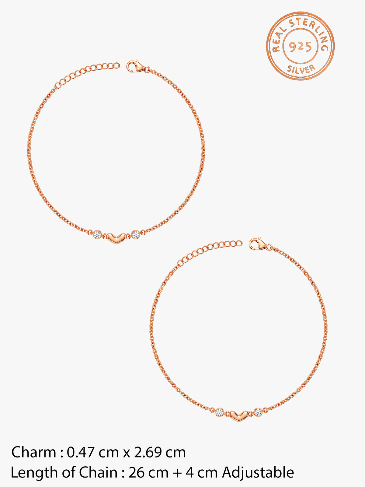 Rose Gold Ember Pulse Anklet