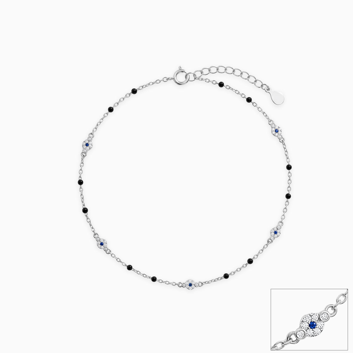 Silver Lucerna Beaded Anklet