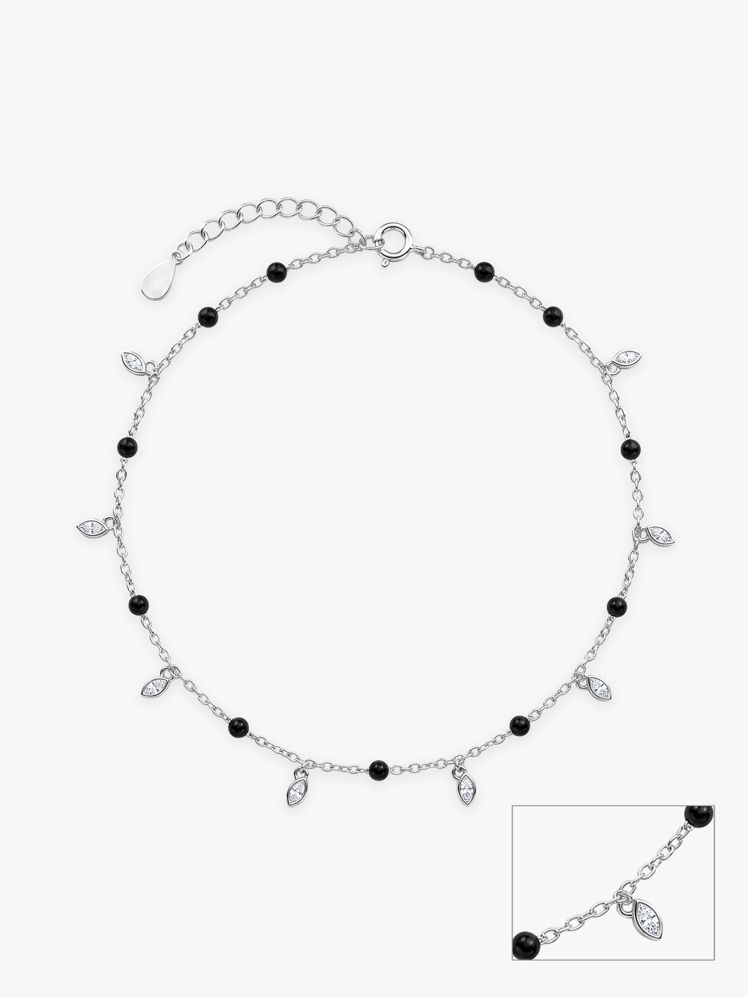 Silver Leafy Stunner Anklet
