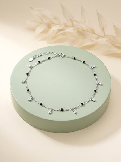 Silver Leafy Stunner Anklet