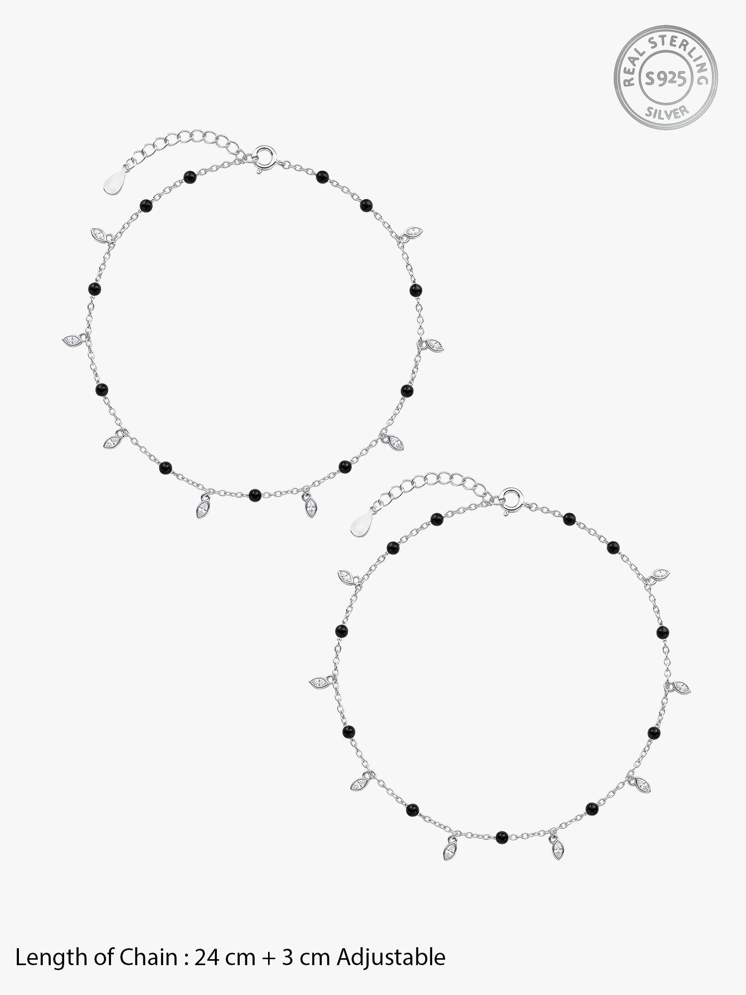 Silver Leafy Stunner Anklet