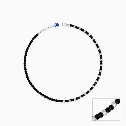 Silver Drishti Black Muse Anklet