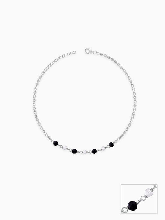 Silver Night Pebble Anklet