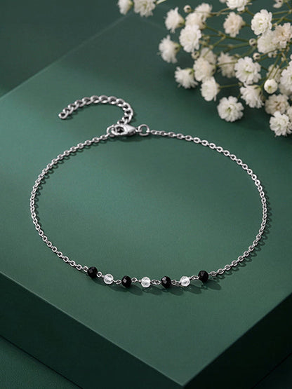 Silver Night Pebble Anklet
