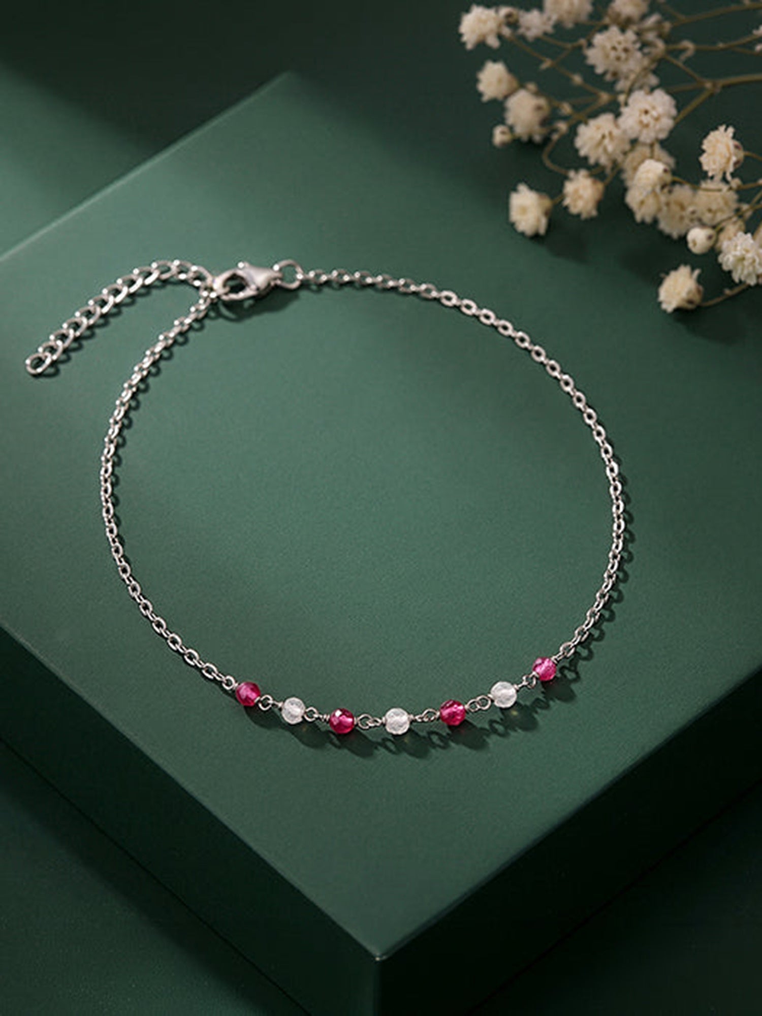 Silver Radiant Rhythm Anklet