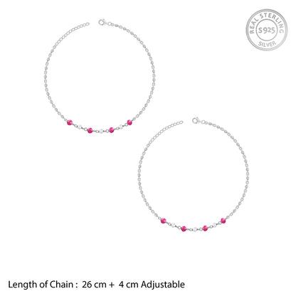 Silver Radiant Rhythm Anklet