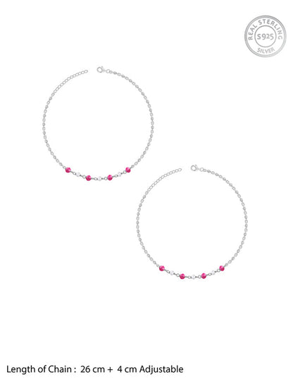 Silver Radiant Rhythm Anklet