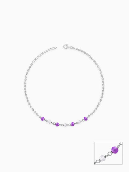 Silver Violet Tide Anklet