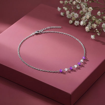 Silver Violet Tide Anklet