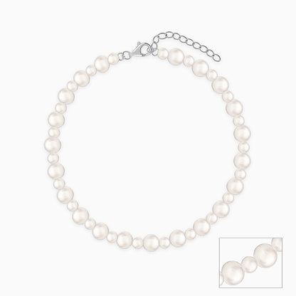 Silver Debbie Pearl Anklet