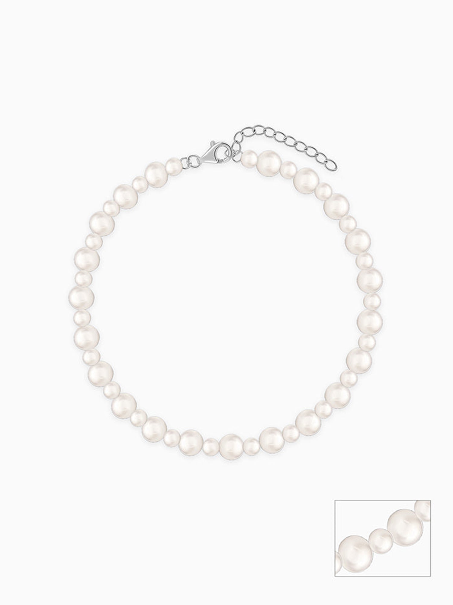 Silver Debbie Pearl Anklet