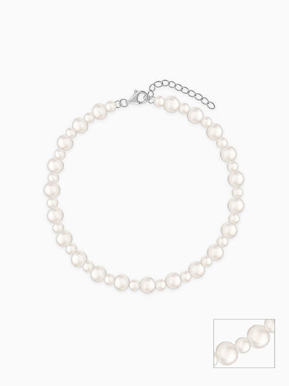 Silver Debbie Pearl Anklet