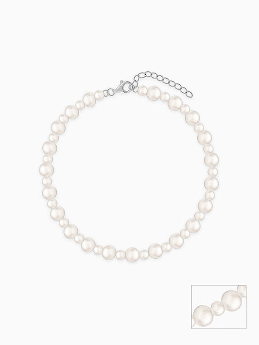 Silver Debbie Pearl Anklet