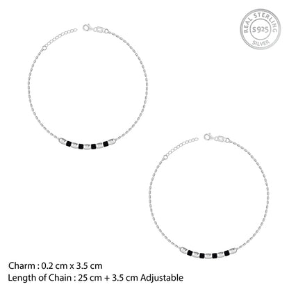 Silver Midnight Anklet