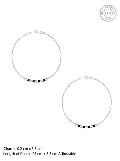Silver Midnight Anklet
