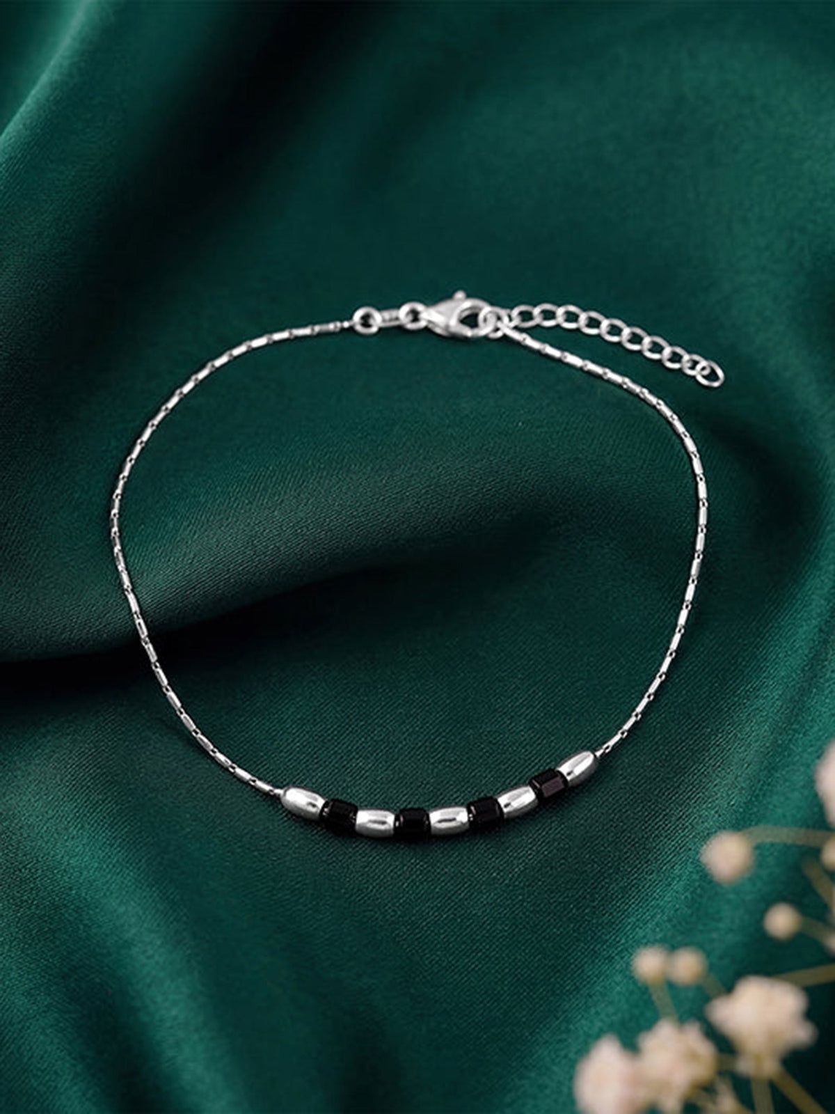 Silver Midnight Anklet