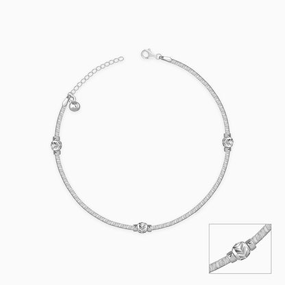 Silver Moon Beads Anklet